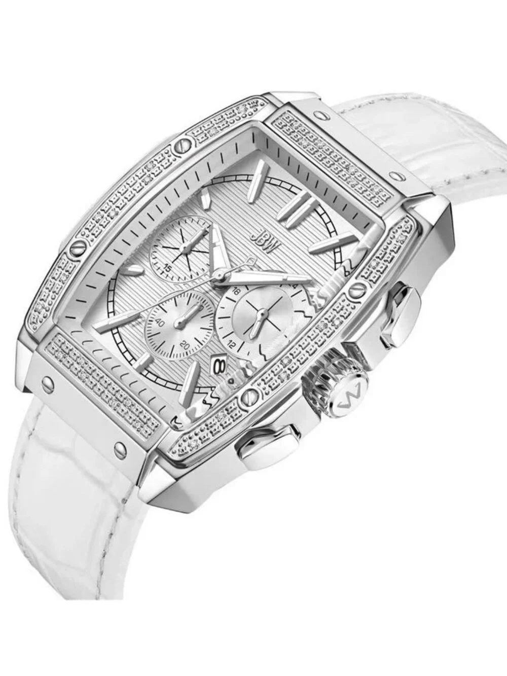 NWT JBW Echelon Chronograph Quartz Silver Dial Unisex Watch